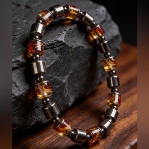 8mm Hand Painted Hematite Bracelet
